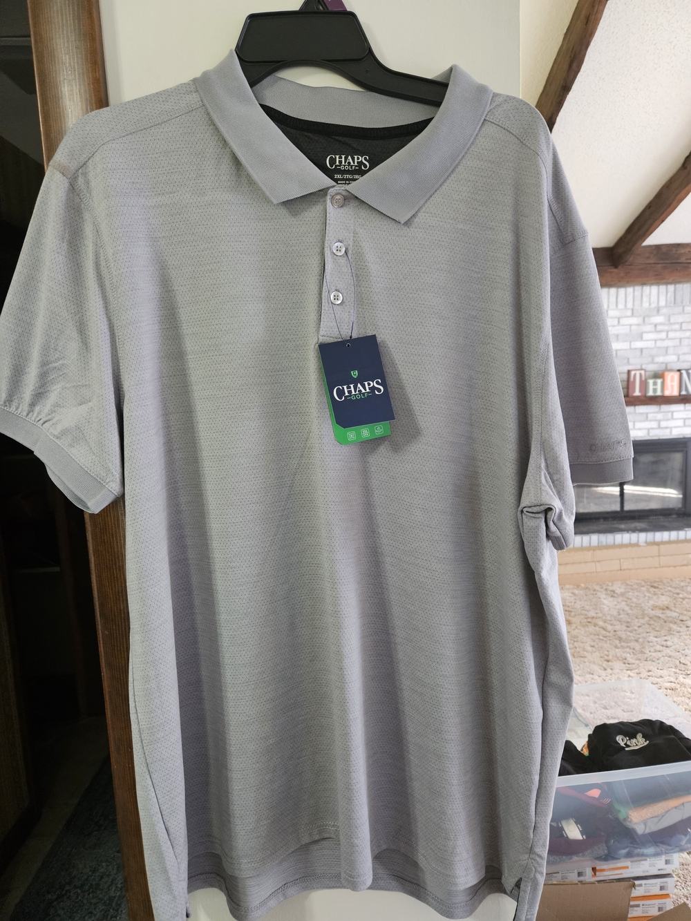 Chaps Men's Golf Polo Shirt - Light Gray